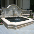 Europe outdoor decorative stone boy heads wall fountain yard water fountain